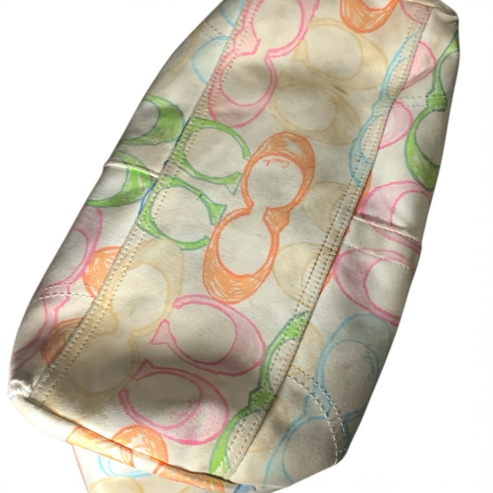 Coach Multicolor Tote with Pink and Blue Accents (item#157) (coach f10674) - Picture 5 of 9